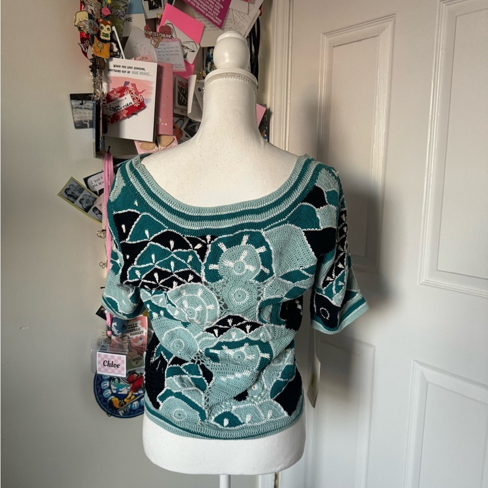 NWT Dana Buchman Coastal Crochet Top XL - Picture 5 of 5